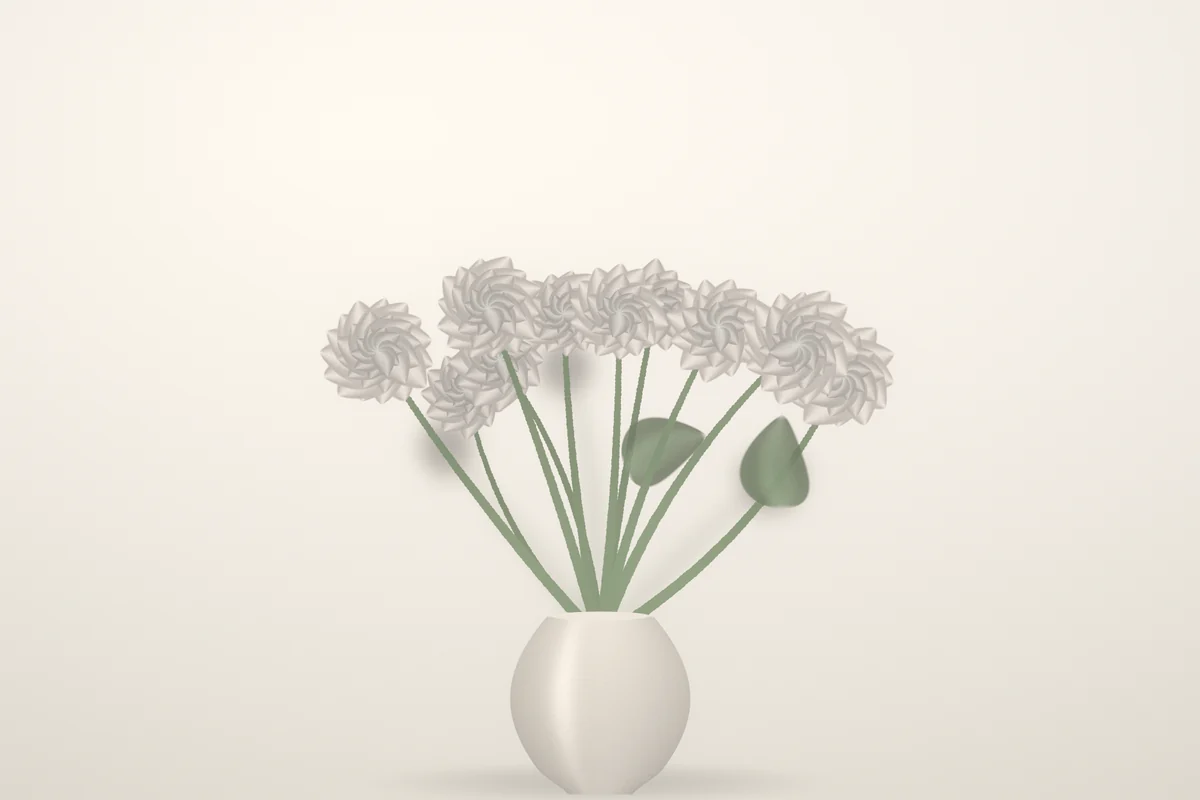 Editorial photograph of an illuminated floral arrangement in daylight