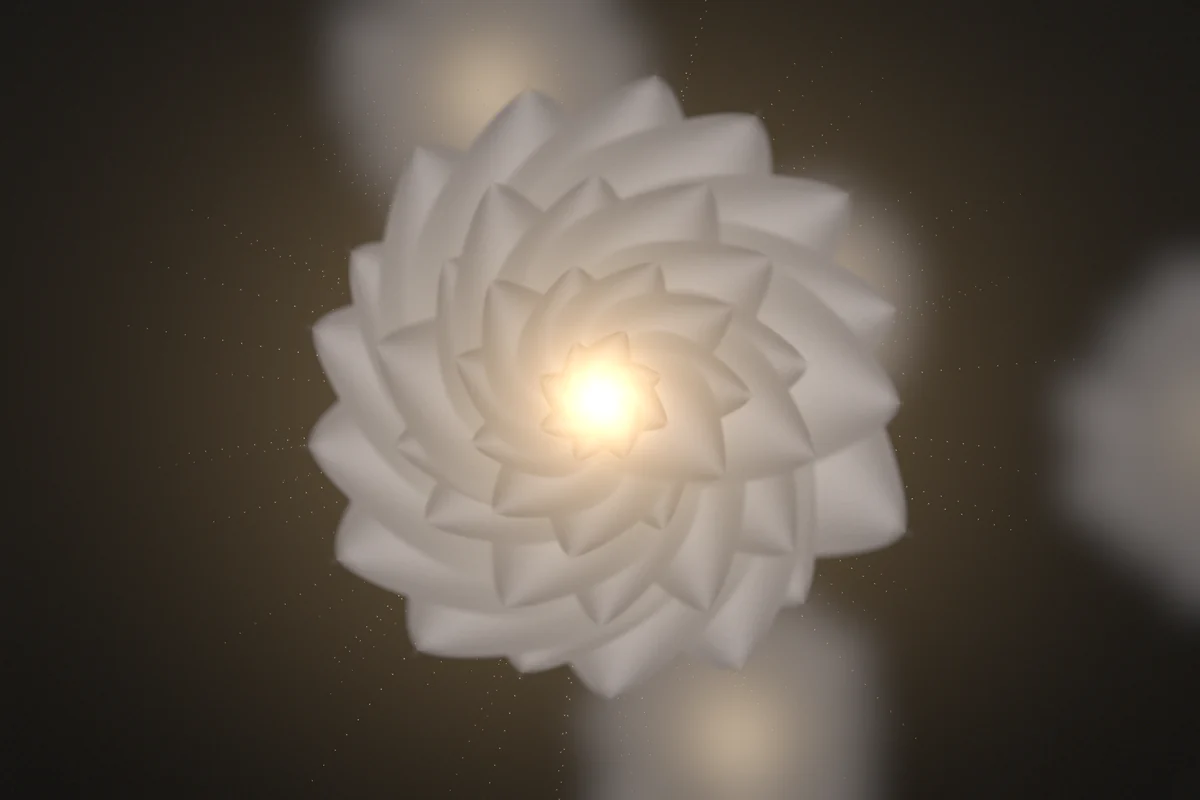 Close-up of fiber-optic filaments inside a bloom